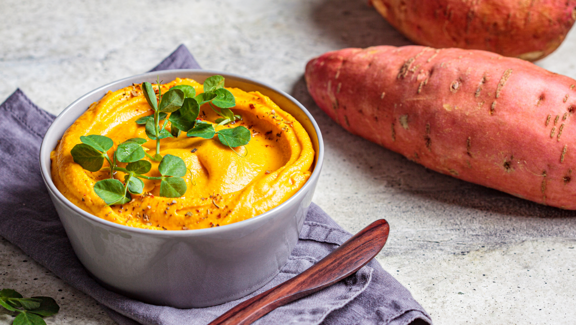 Creamy Sweet Potato & Turmeric Hummus